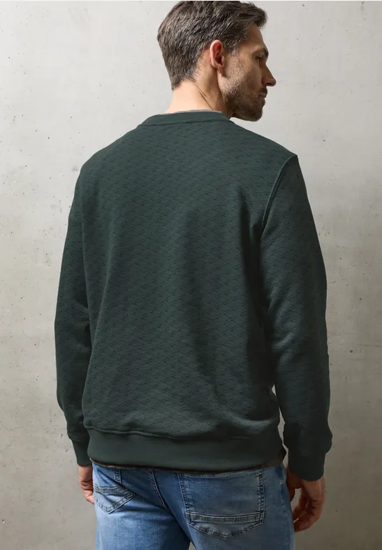 Gemustertes Sweatshirt sea green