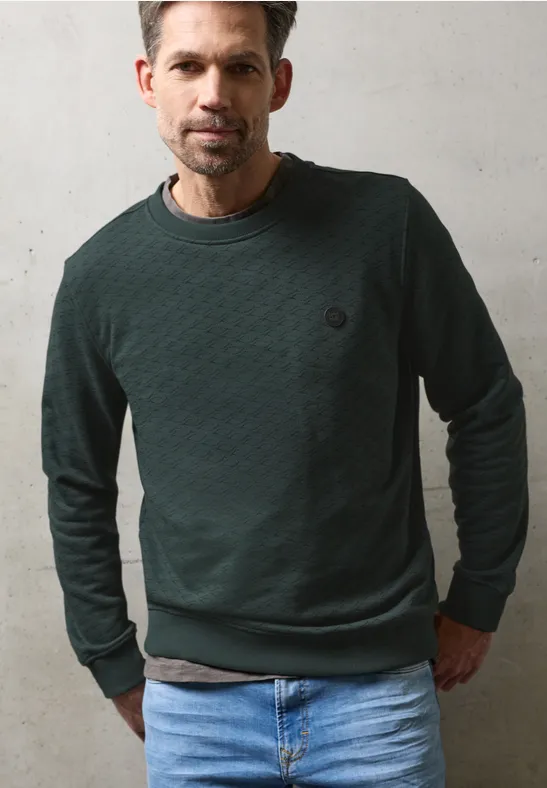 Gemustertes Sweatshirt sea green