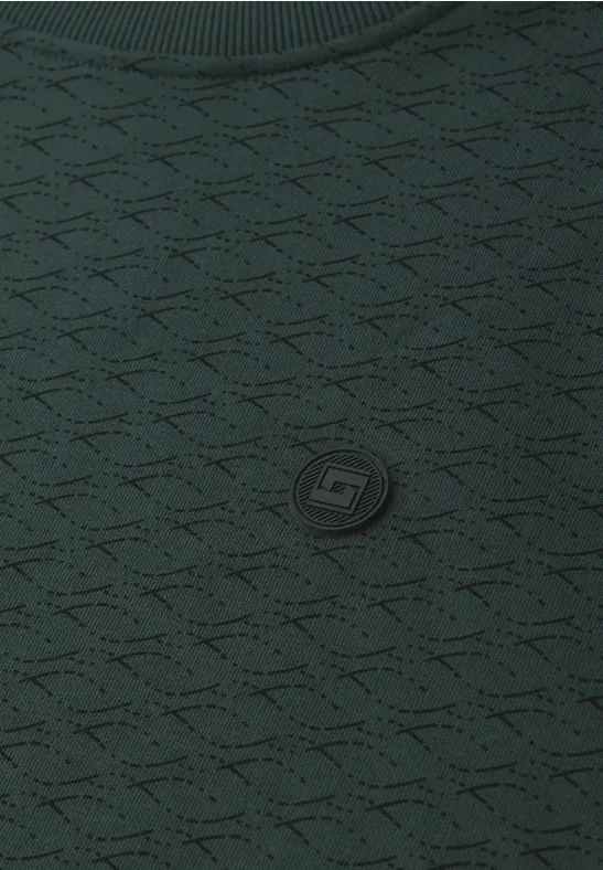 Gemustertes Sweatshirt sea green