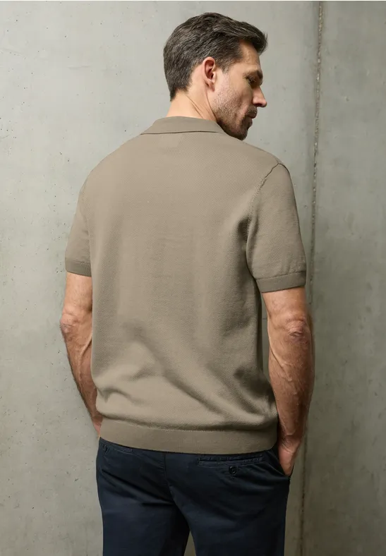 Polo en tricot white sand