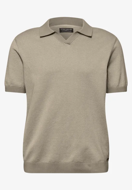 Polo en tricot white sand
