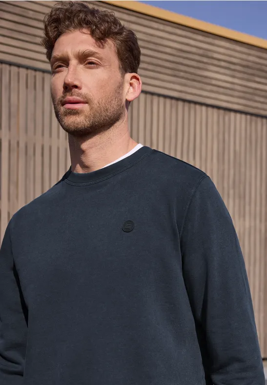 Sweatshirt mit Rundhals in softer Qualität dark ink blue