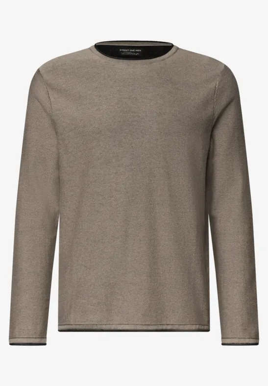 Schlichtes langärmeliges Shirt in einem gedeckten Taupe-Ton.