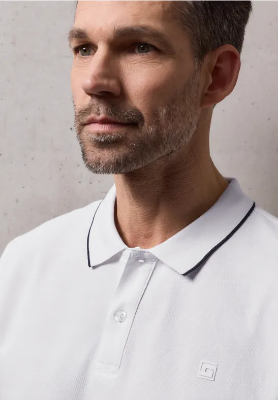 Basic Poloshirt bright white