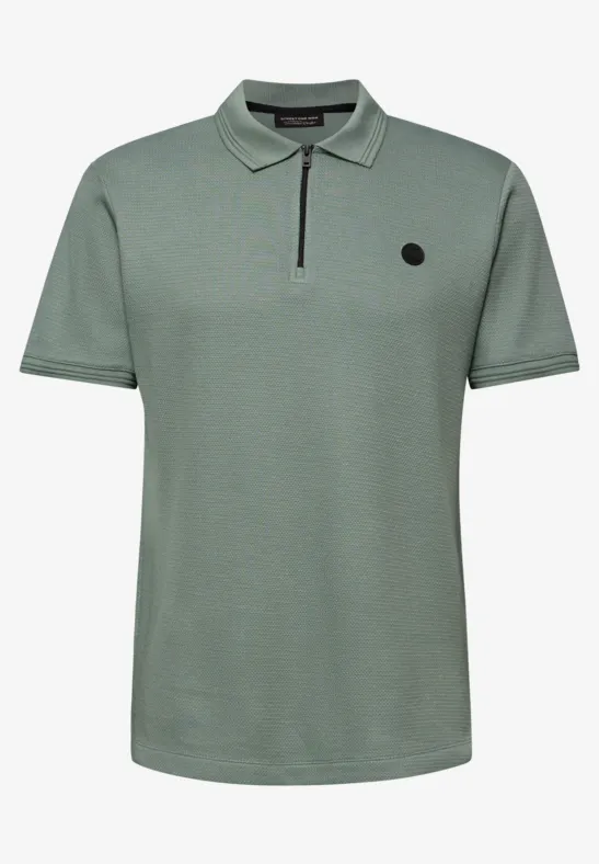 Koszulka Polo z teksturą dusty mint