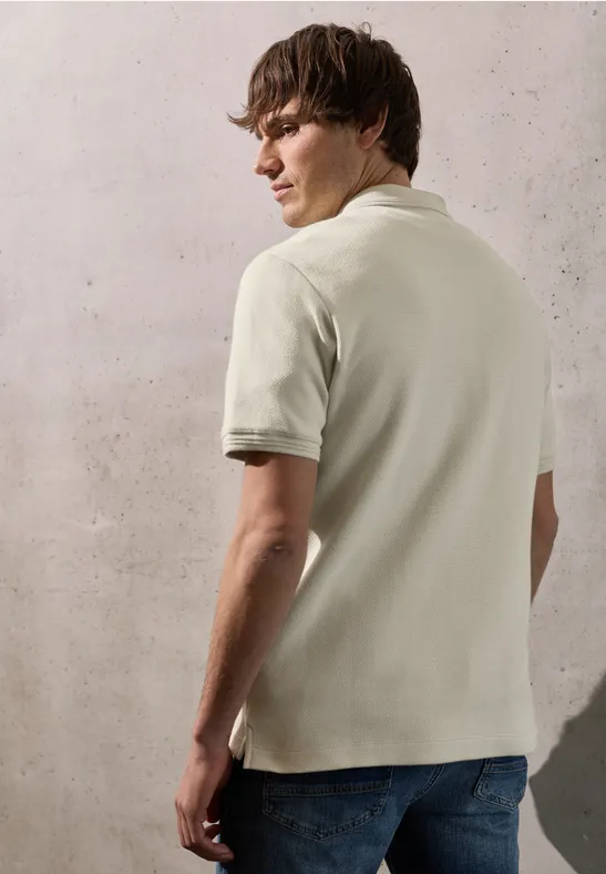 Poloshirt met structuur white sand