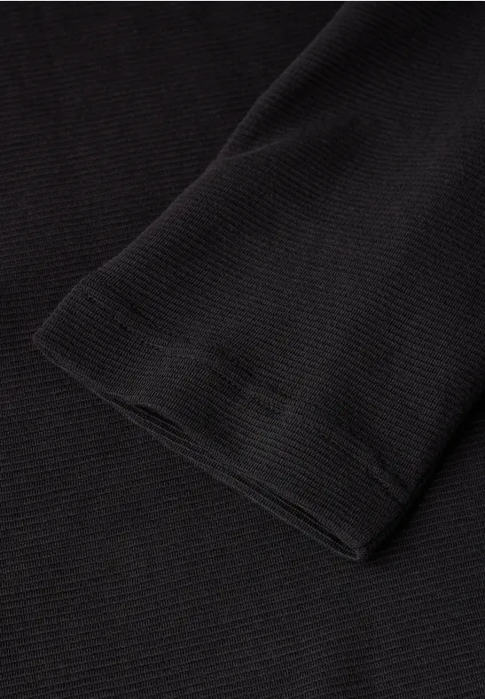 STREET ONE T shirt Long Structur Pour Hommes En Noir STREET ONE