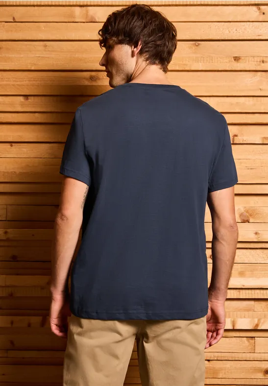 T-Shirt mit Streifen-Print bold blue