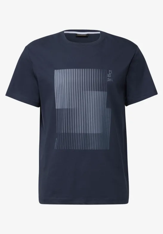 T-Shirt mit Streifen-Print bold blue