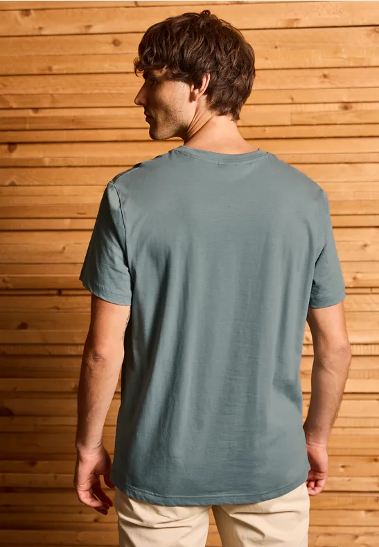T-shirt à rayures imprimées silver green