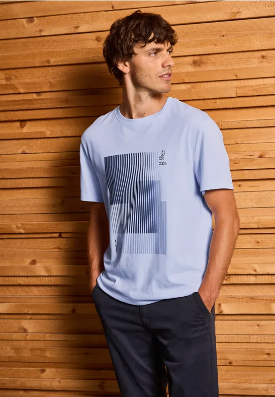 T-shirt à rayures imprimées soft blue