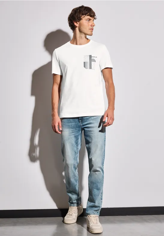 T-shirt met print bright white