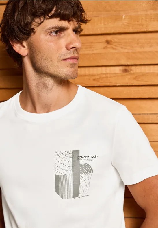 T-shirt met print bright white
