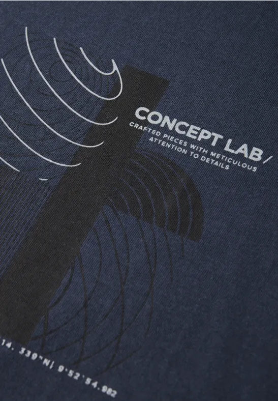 T-Shirt mit Print bold blue
