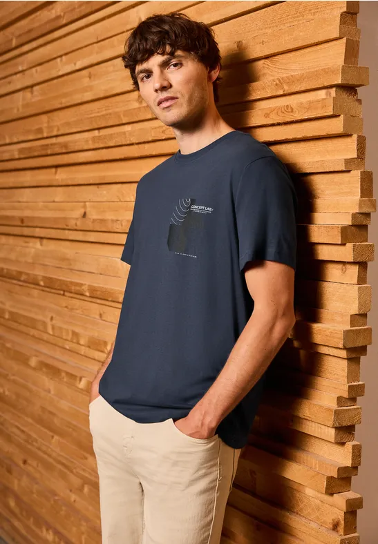 T-Shirt mit Print bold blue