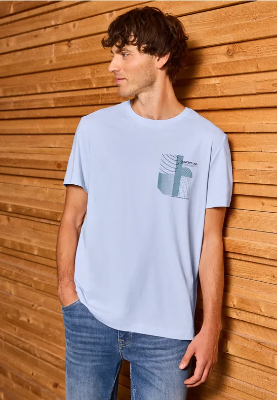 T-Shirt mit Print soft blue