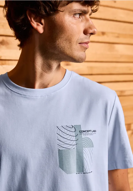 T-Shirt mit Print soft blue