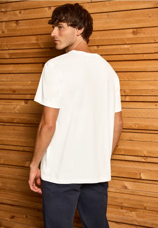 T-Shirt mit Streifen-Motiv bright white