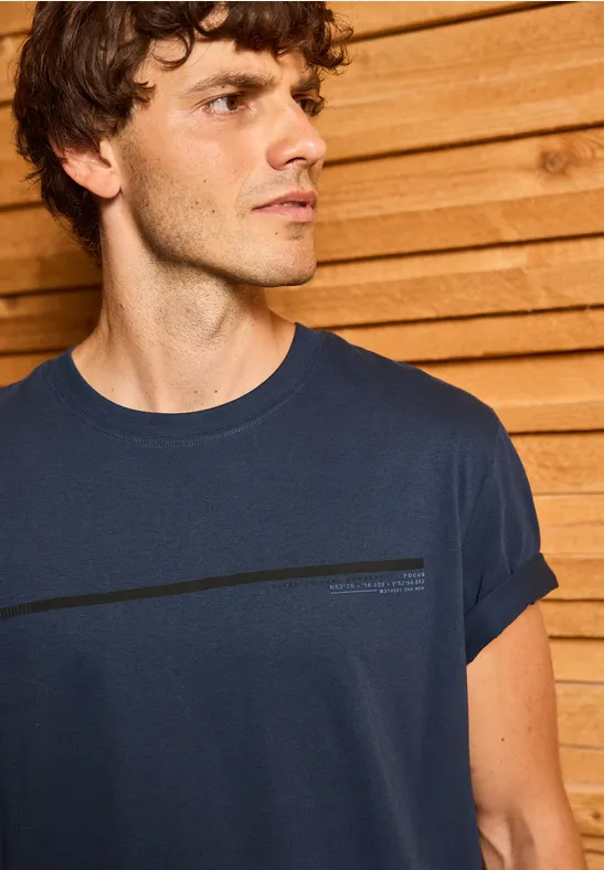 T-Shirt mit Streifen-Motiv bold blue