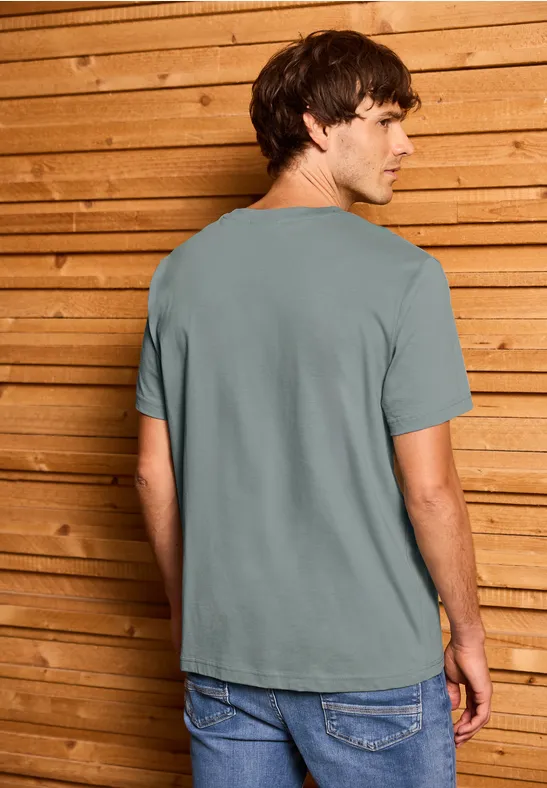 T-shirt avec motif à rayures silver green