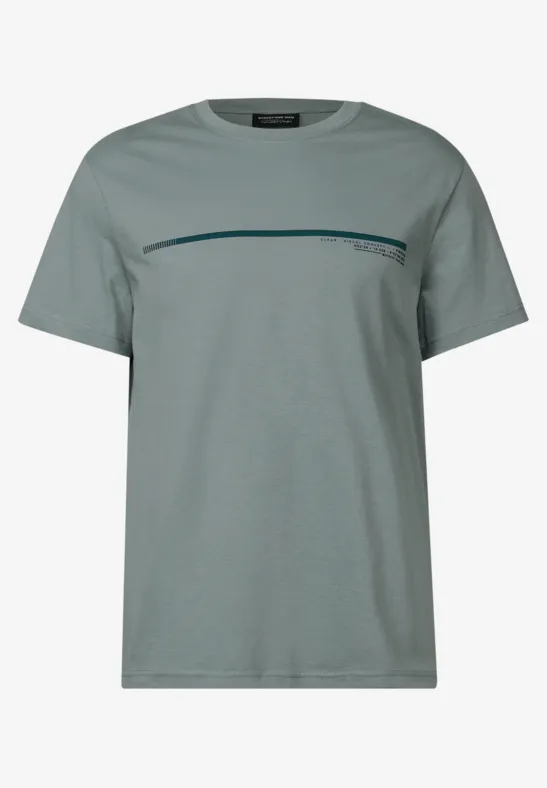 T-shirt avec motif à rayures silver green