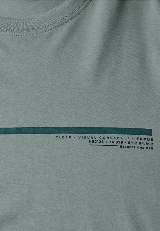 T-shirt avec motif à rayures silver green