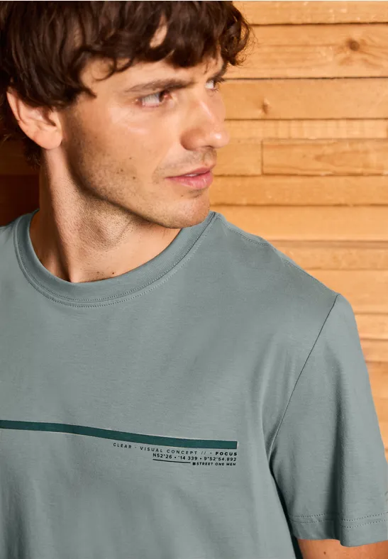 T-shirt avec motif à rayures silver green