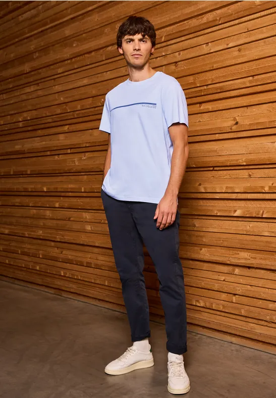 T-shirt avec motif à rayures soft blue