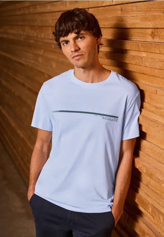 T-shirt avec motif à rayures soft blue