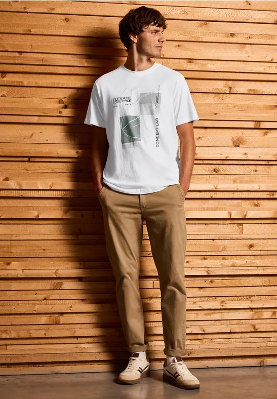 T-Shirt mit grafischem Print bright white
