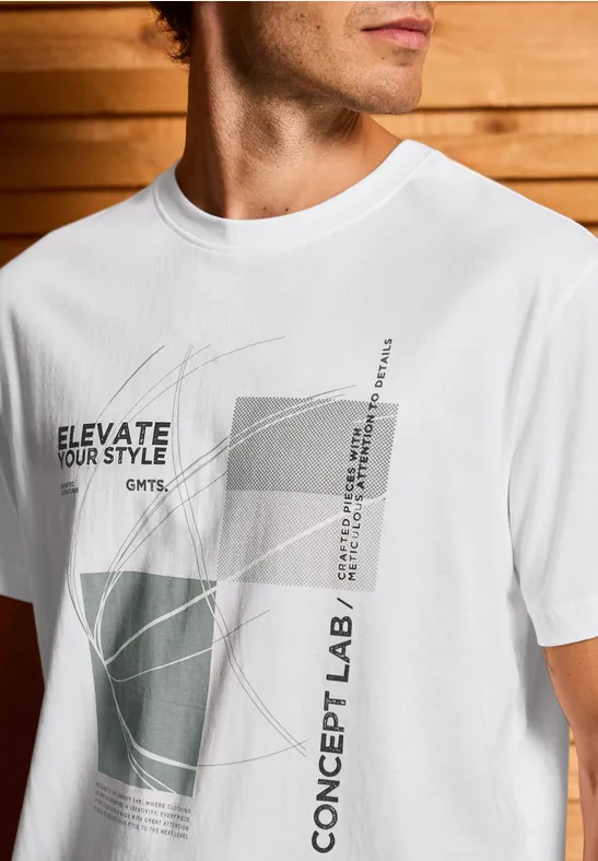 T-Shirt mit grafischem Print bright white