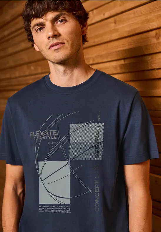 T-shirt à l'imprimé graphique bold blue