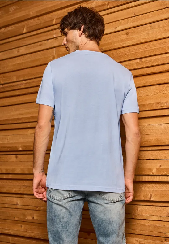 T-shirt met grafische print soft blue