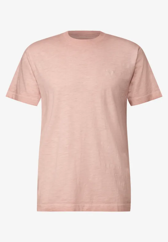 Slub T-Shirt in Washed-Optik pastel peach
