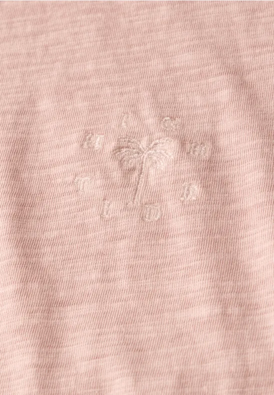 Slub T-Shirt in Washed-Optik pastel peach