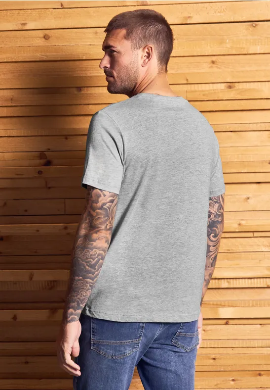 T-shirt basique en couleur unie cloud grey melange
