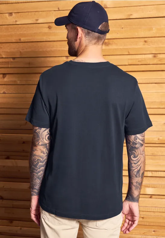 Basic T-Shirt in Unifarbe eclipse blue