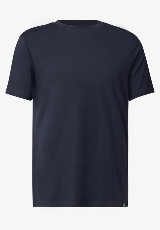 Basic T-Shirt in Unifarbe eclipse blue