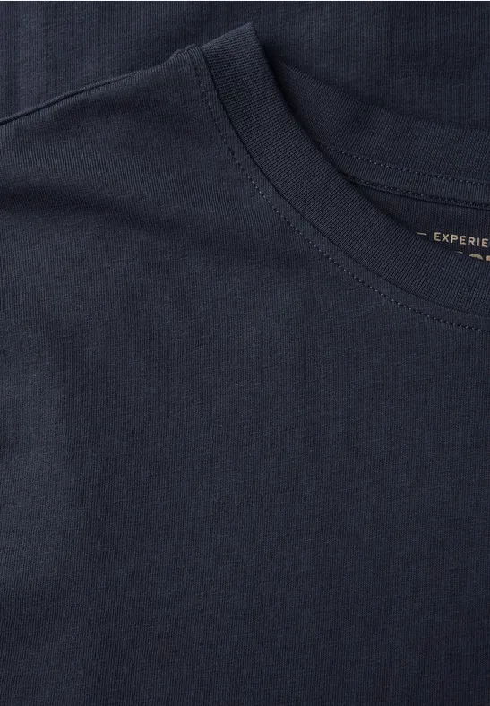 Basic T-Shirt in Unifarbe eclipse blue