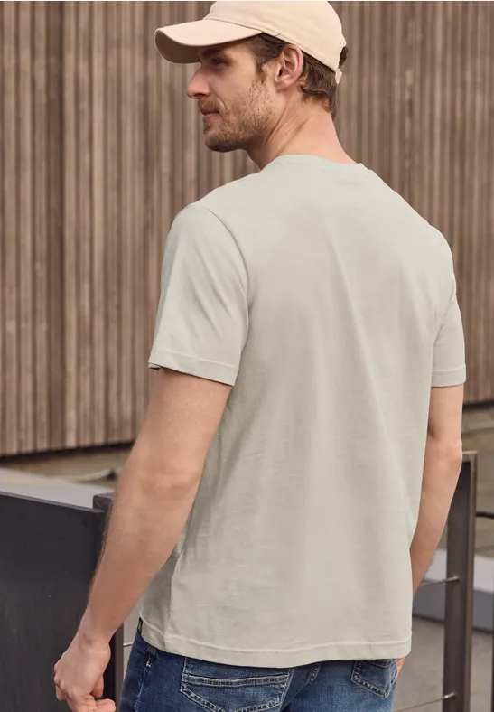 Basic T-Shirt aus reiner Baumwolle basic beige