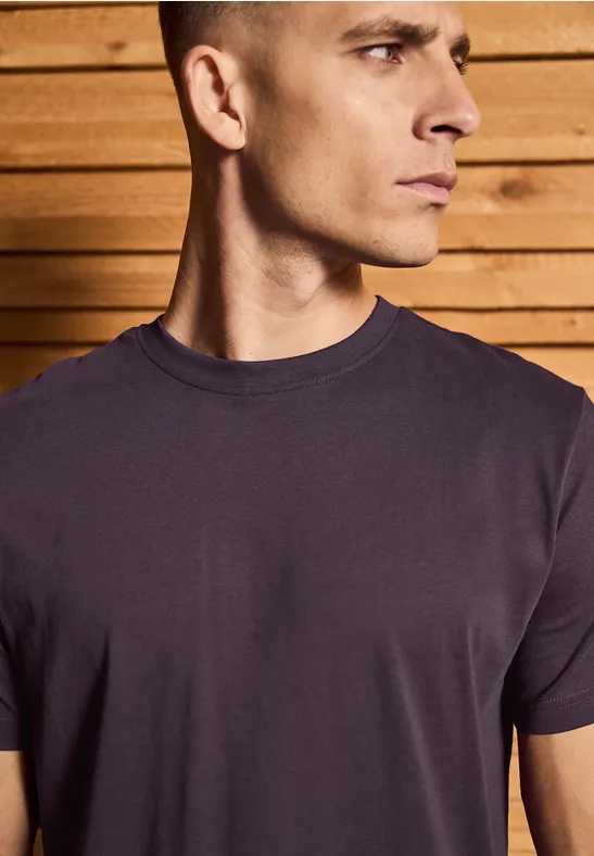 T-shirt basique en couleur unie bordeaux red