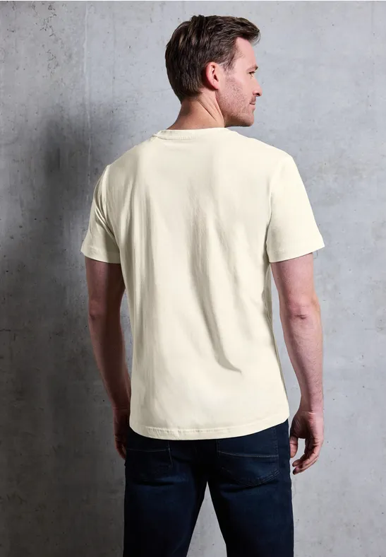 Basic T-Shirt in Unifarbe arctic beige