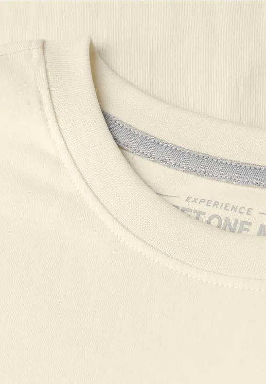 Basic T-Shirt in Unifarbe arctic beige