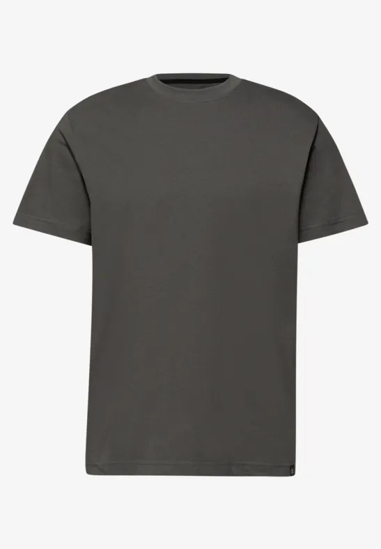 Basic T-Shirt in Unifarbe oil grey