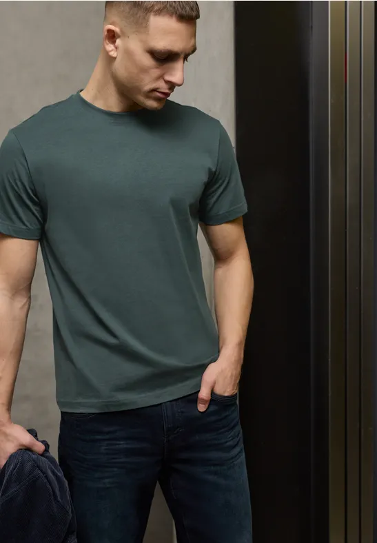 T-shirt basique en couleur unie sea green
