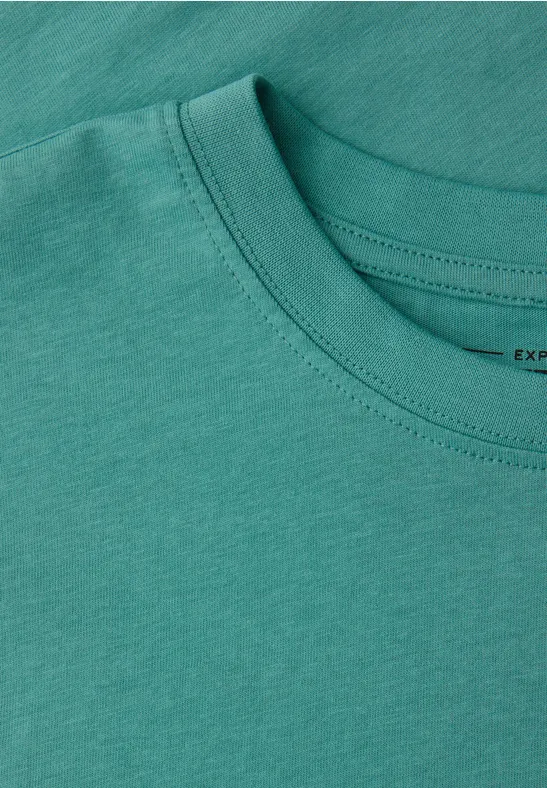 Basic T-Shirt aus reiner Baumwolle caribbean green