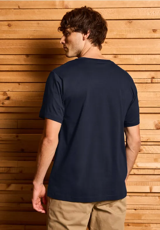 Basic Shirt mit Printdetail night blue