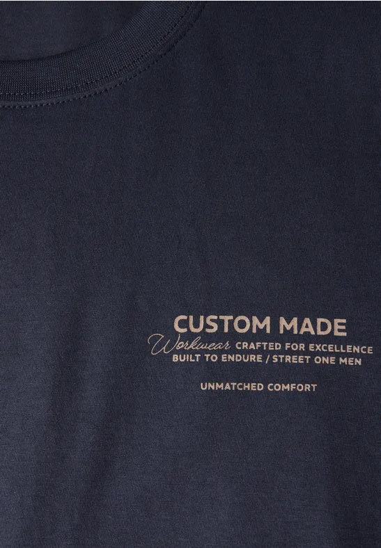 Basic Shirt mit Printdetail night blue