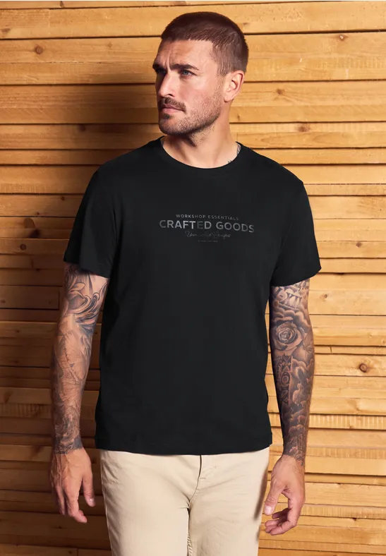 Zacht Shirt met tekst Black