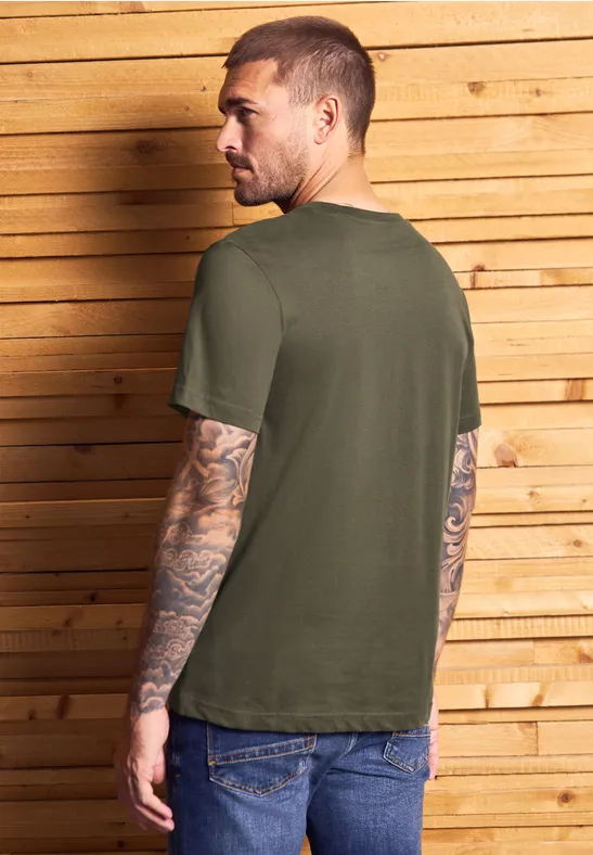 Zacht Shirt met tekst vintage green